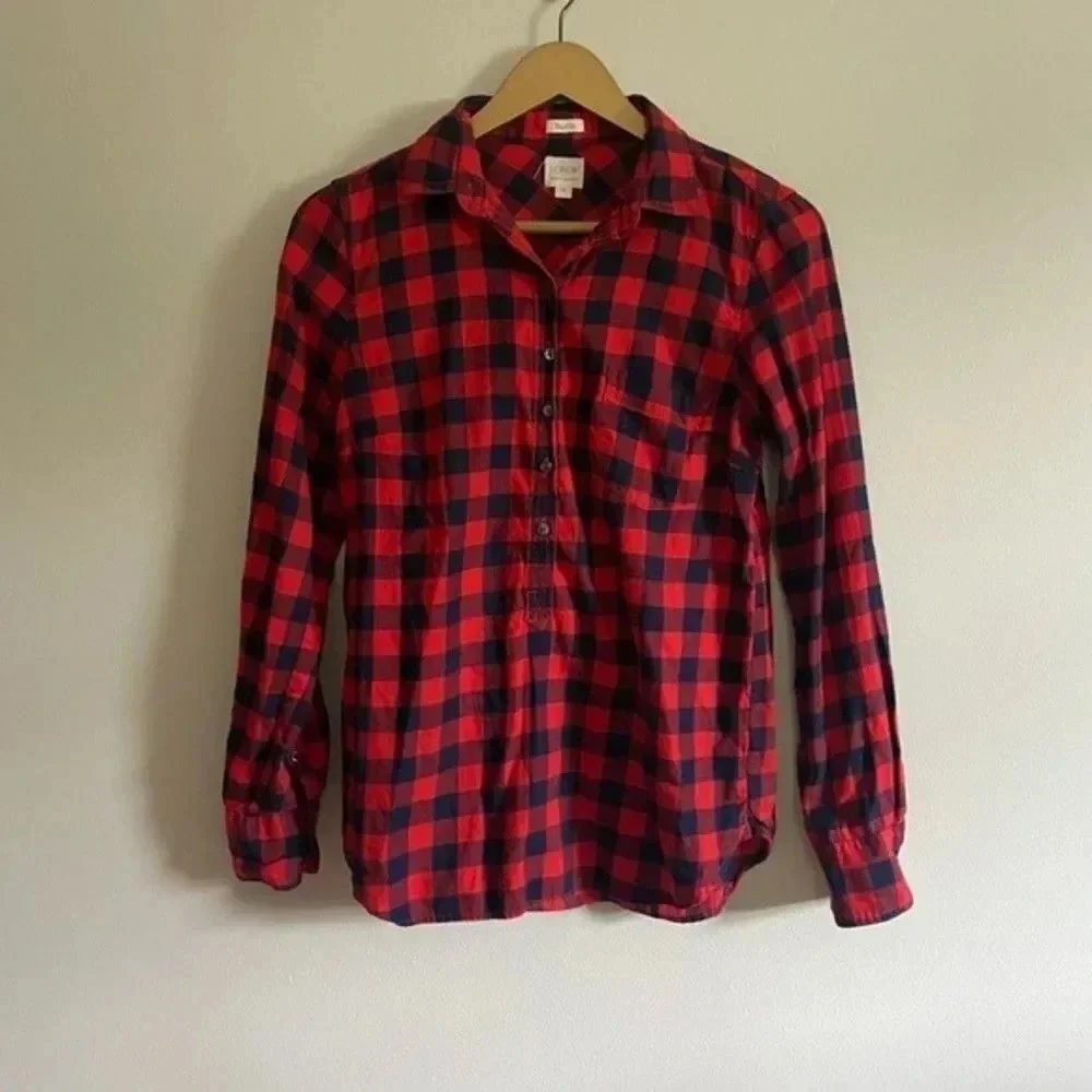 J. Crew Buffalo Plaid Top